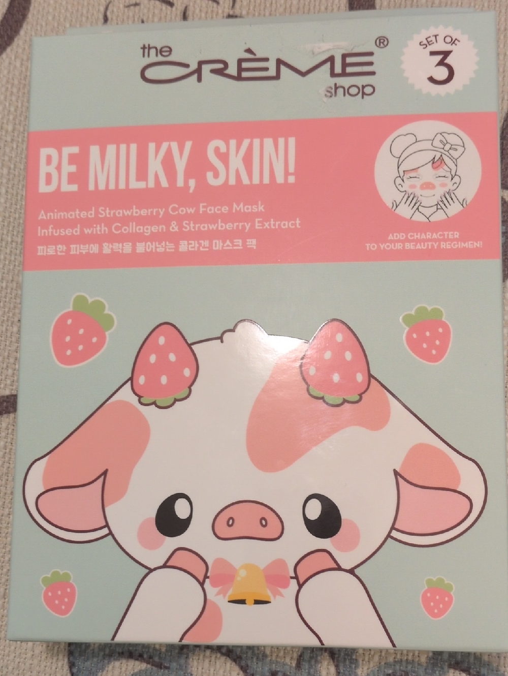 The Crème Shop Be Milky, Skin! Strawberry Cow Face Mask - Pink